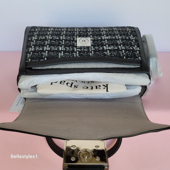 KATE SPADE Katy Tweed Medium Top Handle Bag-Black Multi - Picture 11 of 16